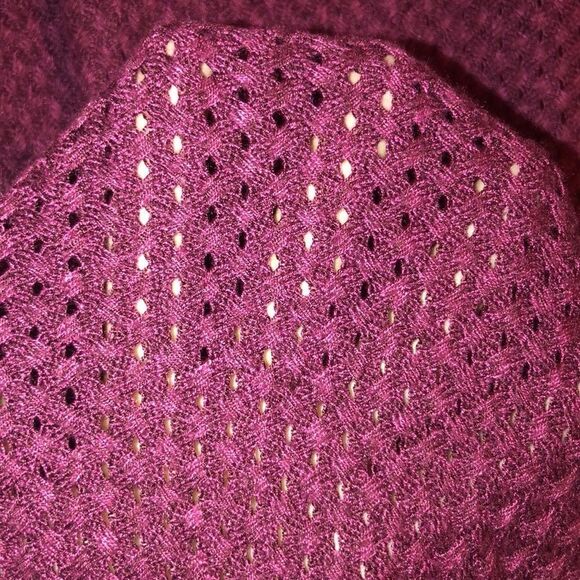 Lane Bryant 14 Burgundy Open Stitch Knit Boatneck Sweater - Picture 8 of 12